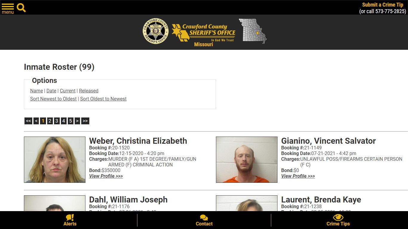 Inmate Roster - Current Inmates Booking Date Ascending - Crawford ...